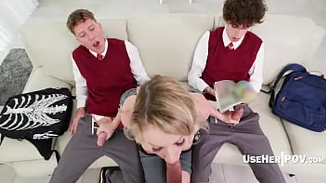 milf Easily Pleases &mdash;  Lucky Guy Gets Pleasure