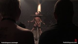 Suspended upside down and fucked publicly