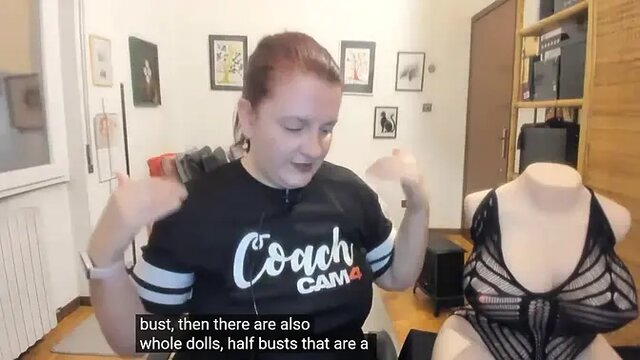 Hot milf with long hair rides toy in crazy doll fetish scene