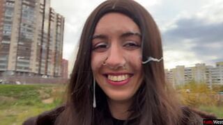 Public Car CUMWALK - Stranger's Massive Load on My Face - Wild Ride