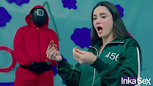 SQUID GAME - Brazilian Victoria Carmargo breaks the cookie &mdash;  gets her meaty pink pussy✌ fucked 