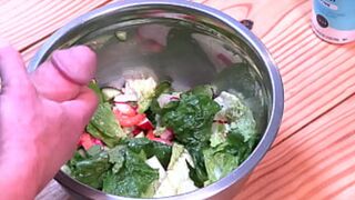 Stepmom's Vegetable Surprise Turned Into A Cum Salad Special