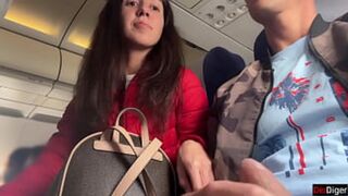 Plane Ride Exhibitionism - Risky Public Blowjob Showcase