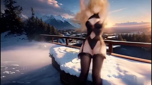 Akyra Nozomi showcases her curvy body in a sexy thong dress