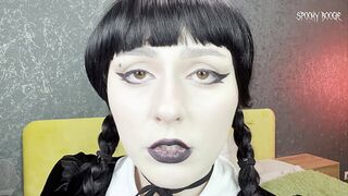 JOI: Gothic Wednesday rewards you with a shoe job and oral😜 pleasure until climax🚀
