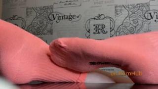 Get Pink Socks Off Pristine Feet, Frenzied Cock🍆 Craves Your Legs, NOW!
