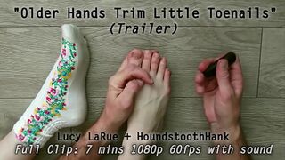 Senior Fingers Gently Clean Young Toes