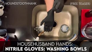 Househusband Gloves: Nitrile Wearing – Bowl Wash Fun