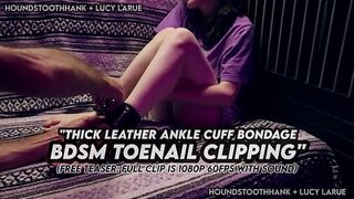 Thick Leather Ankle Cuff Bondage BDSM Toenail Clipping