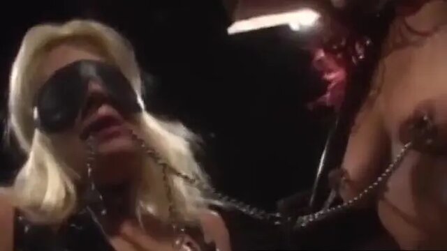 Redhead domina punishes submissive with massive dildo on Sybian