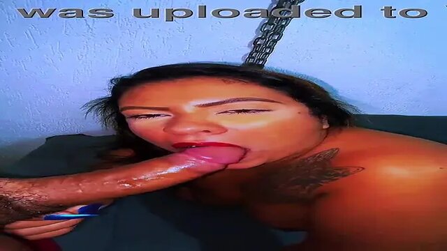 Latina BBW with large ass and natural tits blows BBC