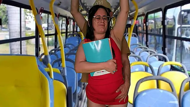 Student gets fucked on a bus in front of others!