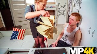 TUTOR4K. Cunning student knows how to involve the English tutor in sex