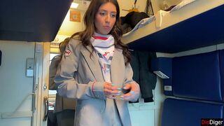 Train Conductor Caught Passenger Jerking Off, But Wasn't Confused and Jumped on His Cock