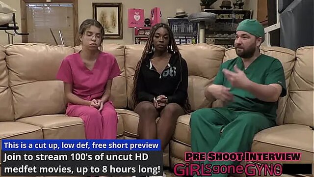 Hot doctor in scrubs with big tits and tattoo