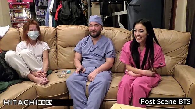 Asian nurse Blaire Celeste gets a real orgasm with magic wand