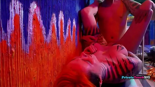 Busty blonde Russian couple's wild anal cam session