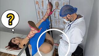 Gynecologist playing with patient's pussy!