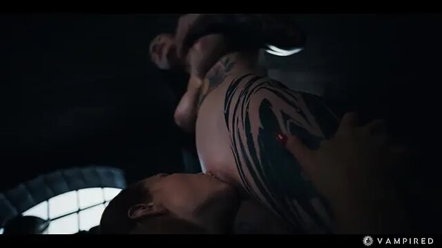 Dominant tattooed lesbian vampire fucks submissive redhead