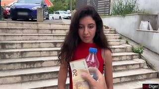 Cutie Plays Street Game and Gets Tempting Offer - Deepthroat  —  Rough Sex and Creampie