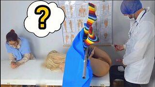 Mature woman takes half-sister to a sleazy gynecologist!