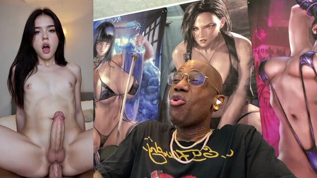 Transgender Christmas dick sucking with clenching youthful