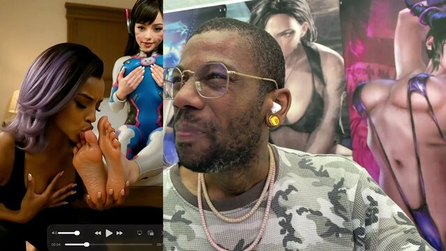 Clenching purple slit widowmaker drilling and young D VA getting her toes sucked on