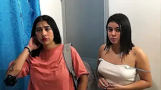 sharing hotel room with my stepmom and stepsister - creampie - pov